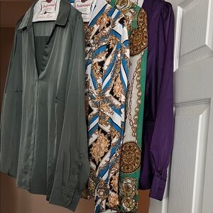 Fashion Nova Blouses in Green, Multicolor, and Purple